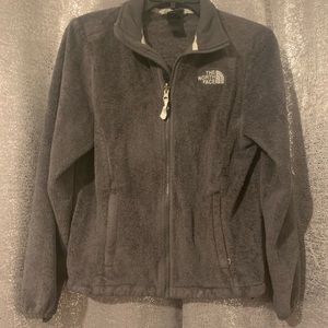The North Face Logo Sherpa Zip Up Fuzzy Fleece Teddy Jacket Small